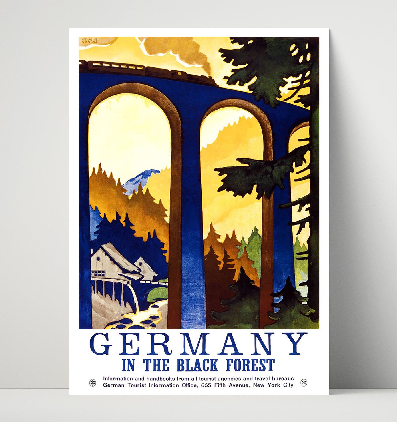Germany Black Forest Vintage Travel Print 16x20 Unframed Print travel wall art print