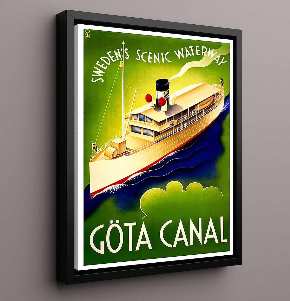 Gota Canal Scenic Waterway - Travel - 16x20 Framed Canvas