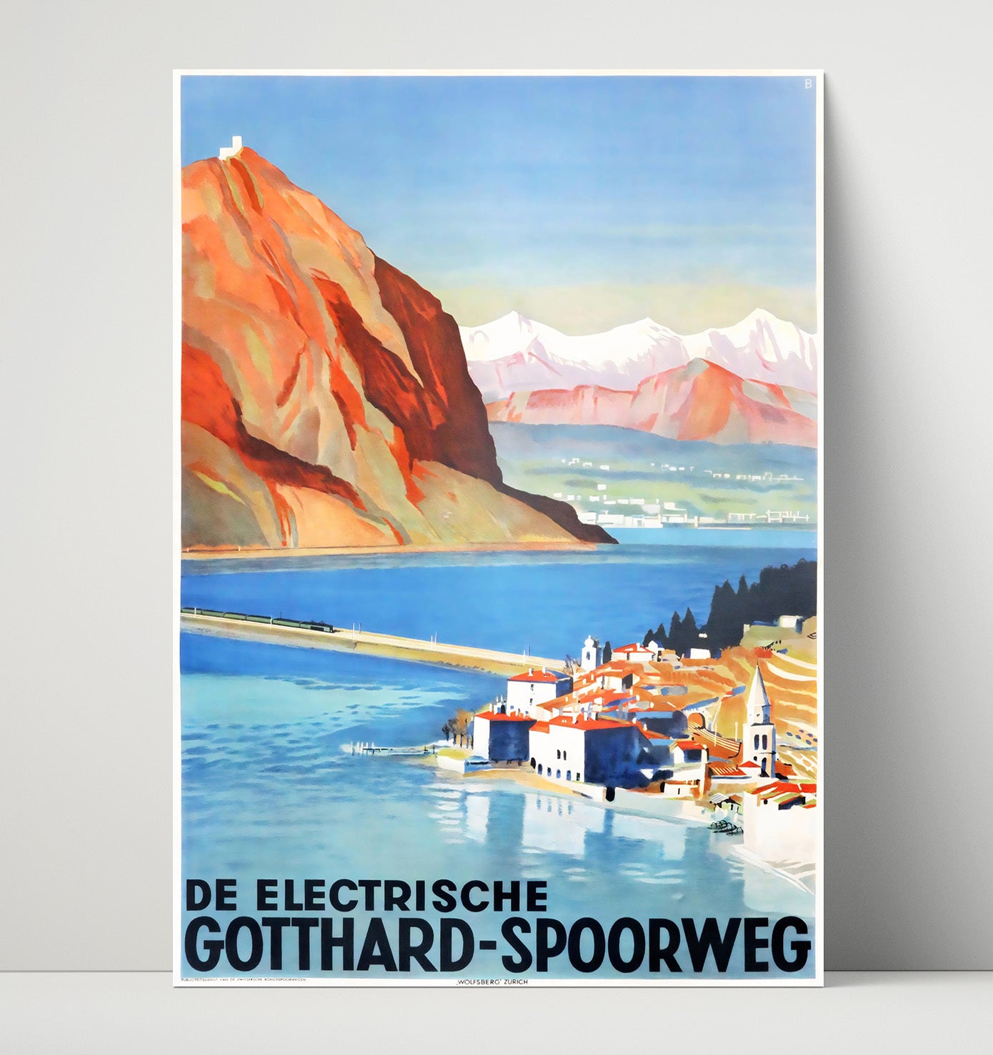 Gotthard Swiss Railway Vintage Travel Print 16x20 Unframed Print travel wall art print