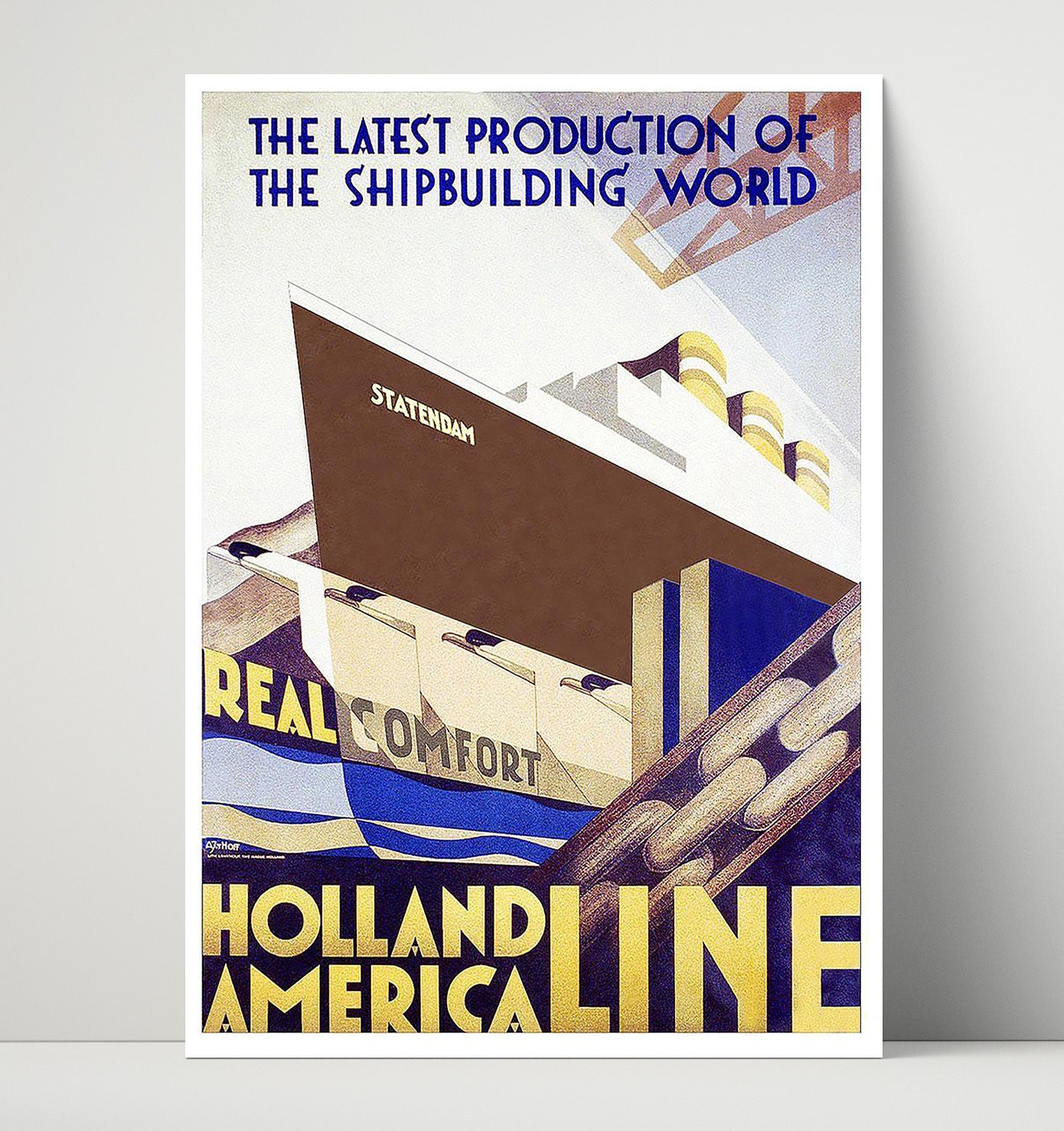 Holland America Ship Vintage Travel Print 16x20 Unframed Print travel wall art print