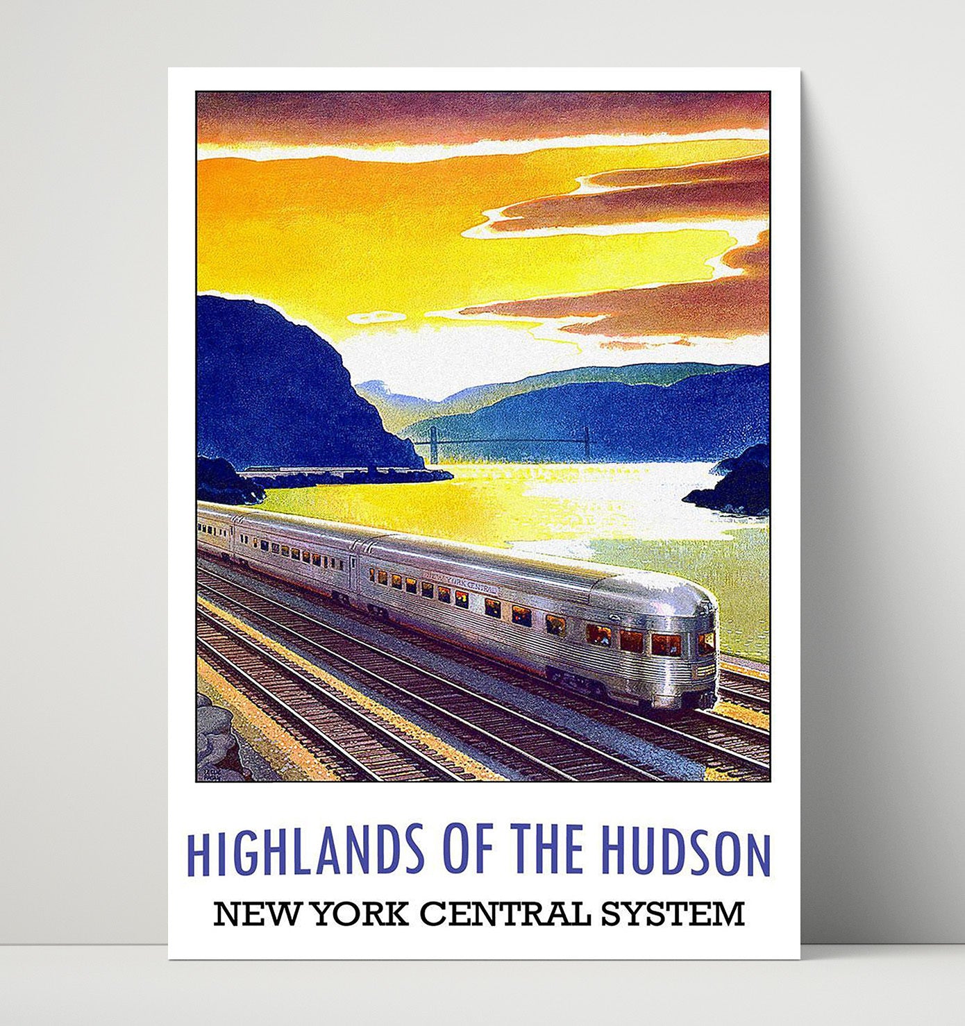Hudson Highlands Vintage Travel Print 16x20 Unframed Print travel wall art print