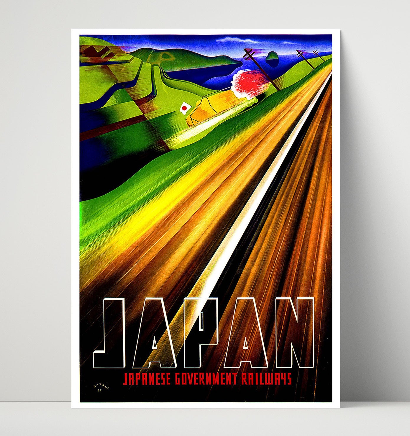 Japan Japanese Government Railways Vintage Travel Print 16x20 Unframed Print travel wall art print