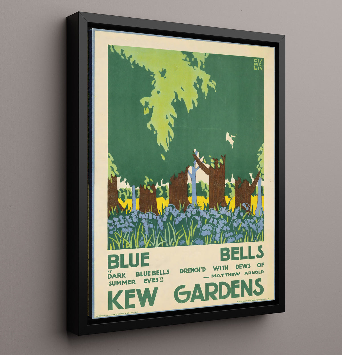 Kew Gardens Bluebells - Travel - 16x20 Framed Canvas