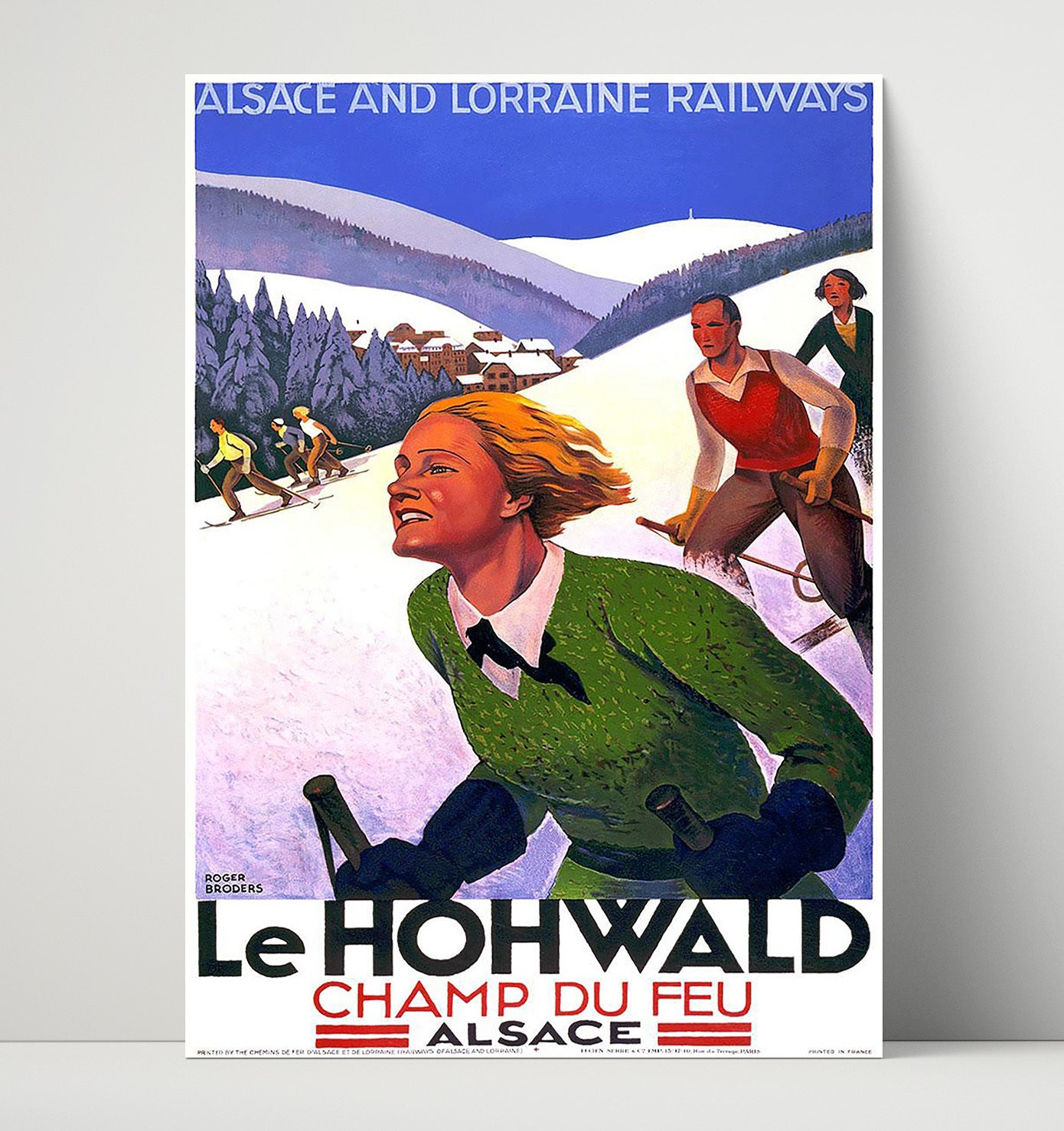 Le Hohwald Alsace Vintage Travel Print 16x20 Unframed Print travel wall art print