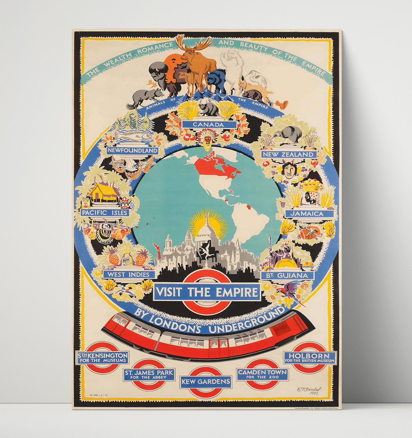 London Visit the Empire Underground Vintage Travel Print 16x20 Unframed Print travel wall art print