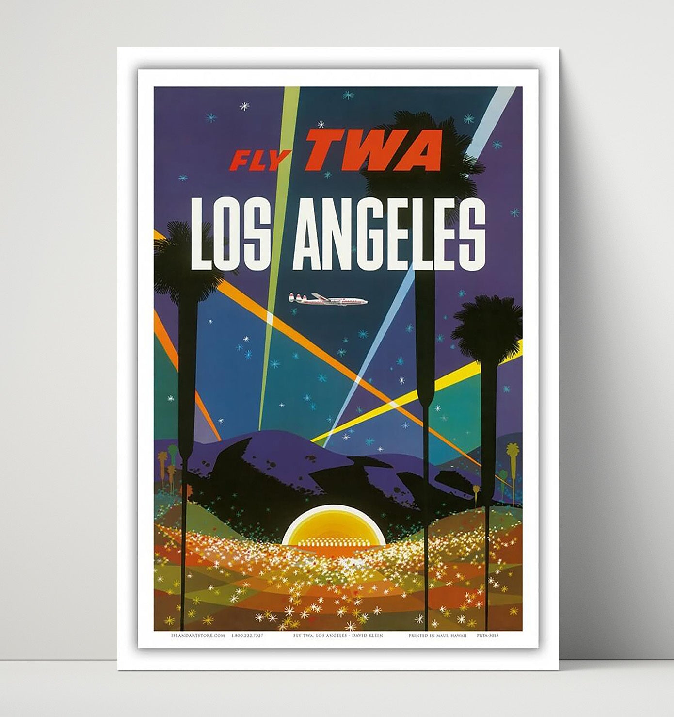 Los Angeles Fly TWA Vintage Travel Print 16x20 Unframed Print travel wall art print