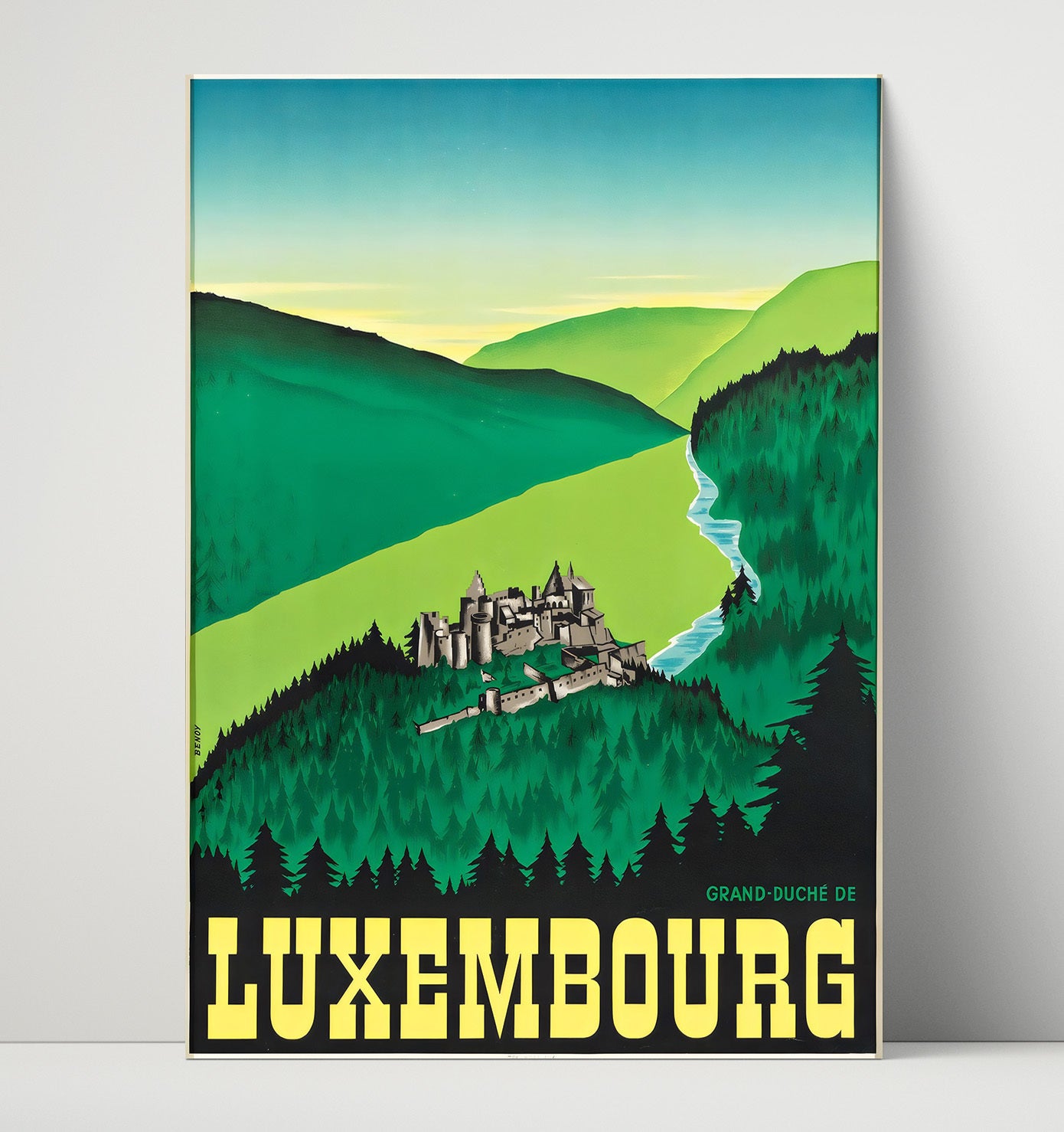 Luxembourg Grand Duchy Vintage Travel Print 16x20 Unframed Print travel wall art print