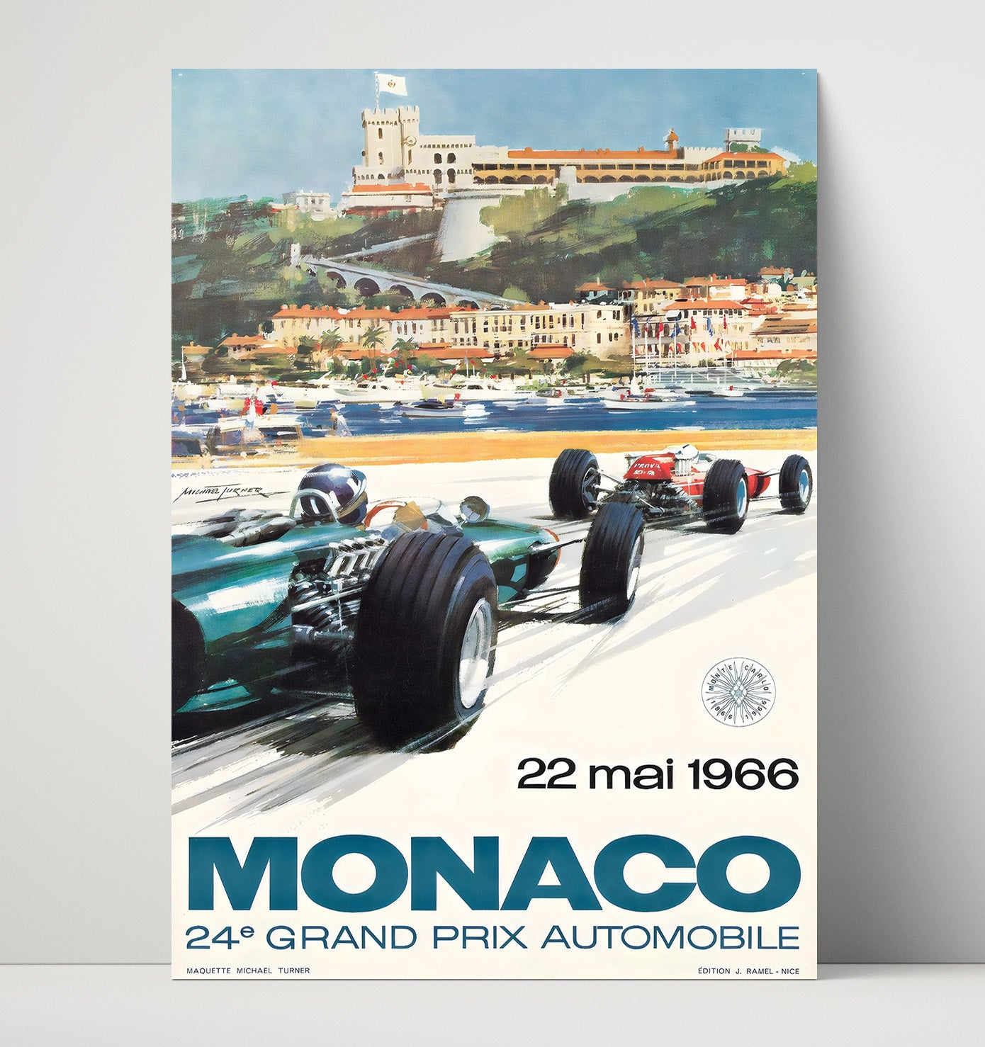 Monaco Grand Prix 1966 Vintage Travel Print 16x20 Unframed Print travel wall art print