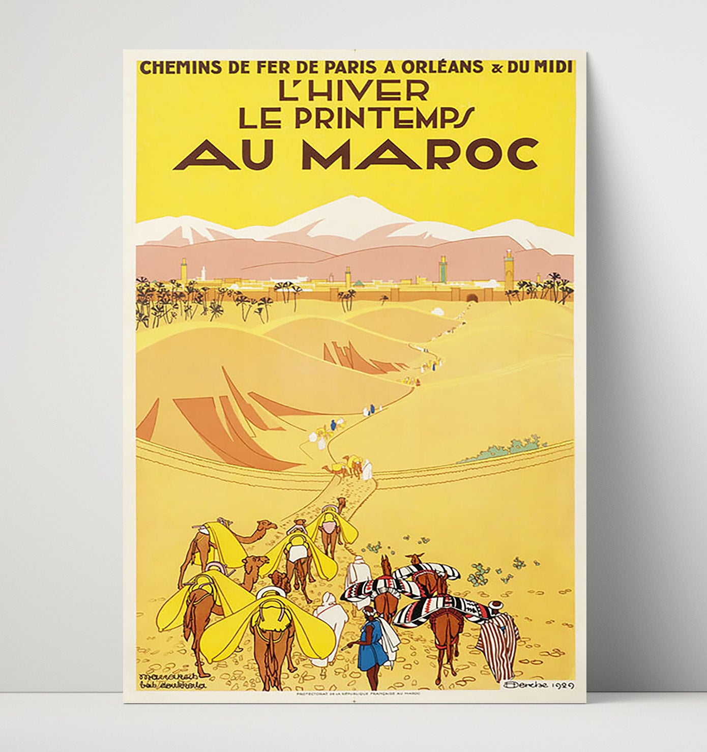 Morocco Winter and Spring Vintage Travel Print 16x20 Unframed Print travel wall art print