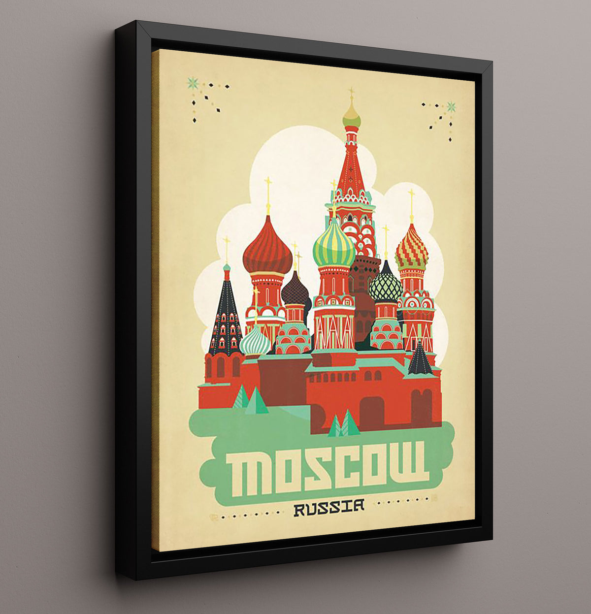 Moscow Russia - Travel - 16x20 Framed Canvas