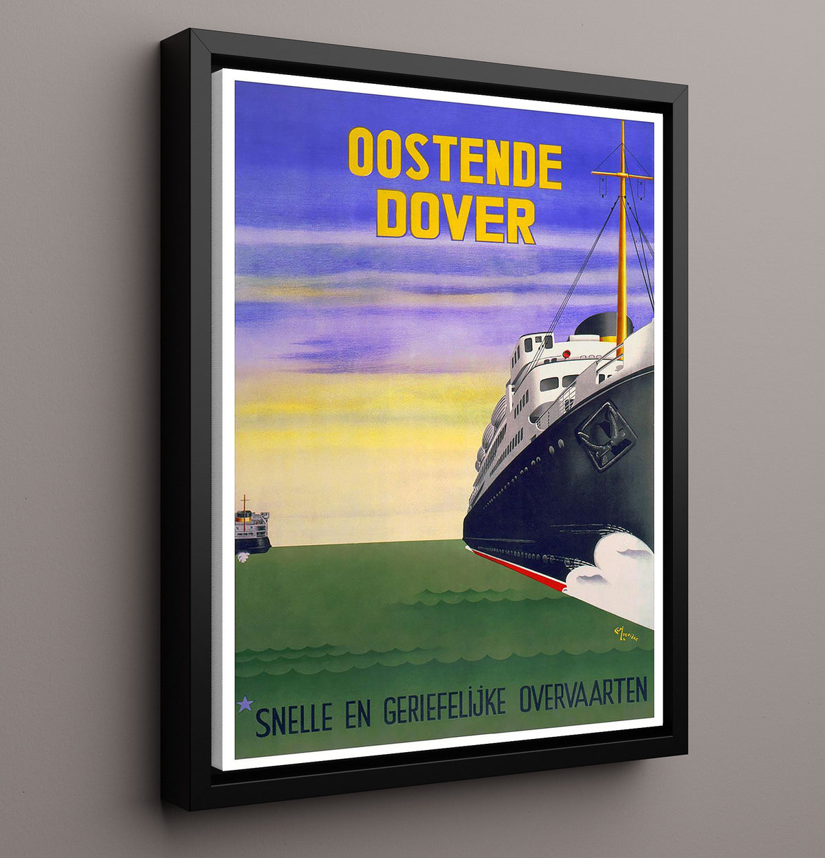 Oostende Dover Ferry - Travel - 16x20 Framed Canvas