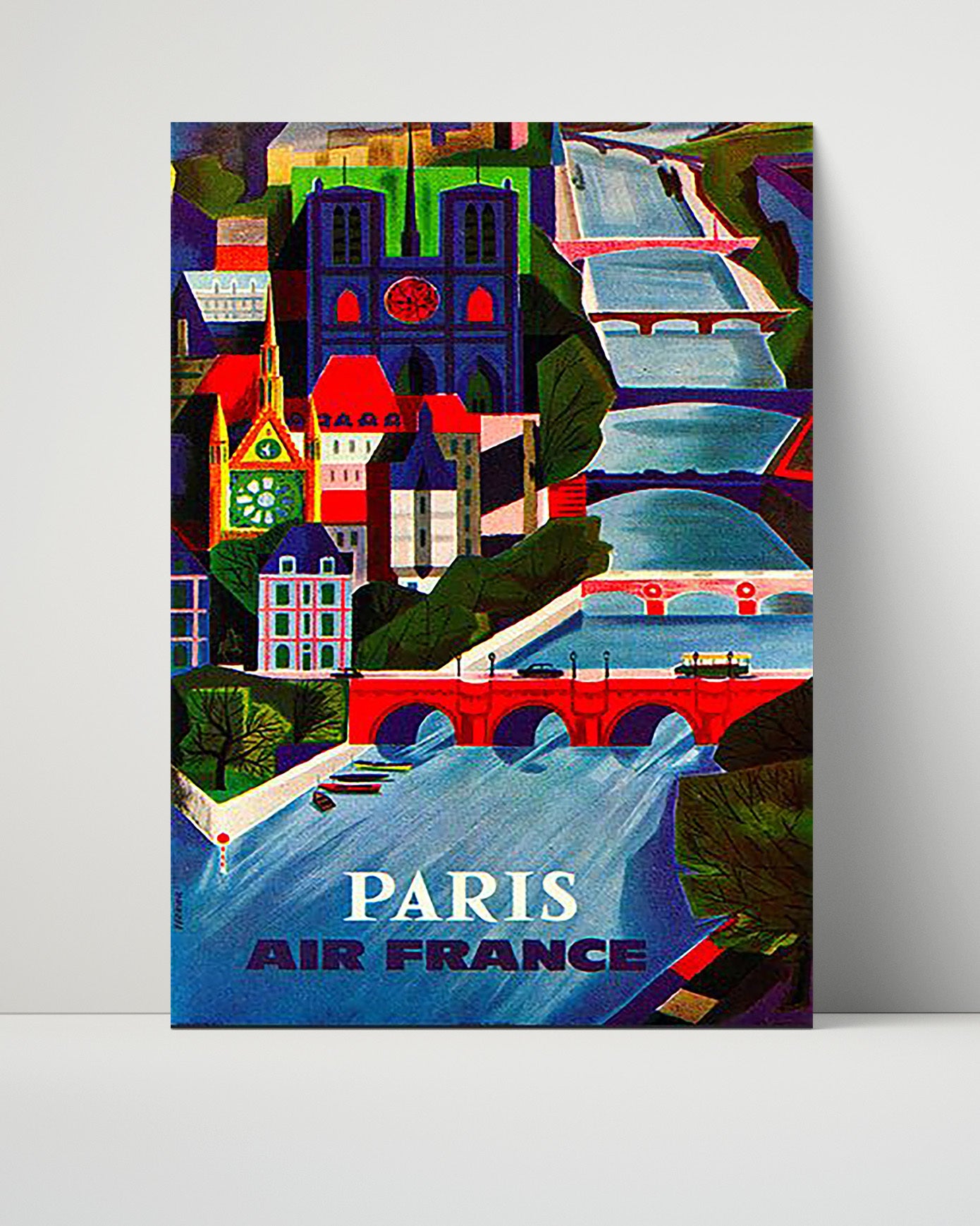 Paris Air France Vintage Travel Print 16x20 Unframed Print travel wall art print
