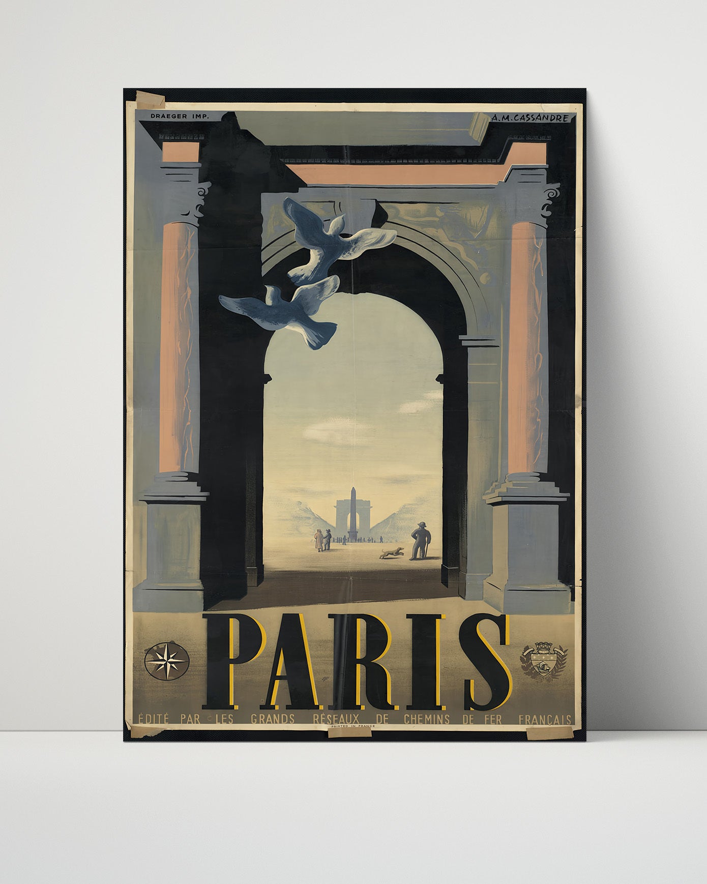 Paris Arc de Triomphe Vintage Travel Print 16x20 Unframed Print travel wall art print