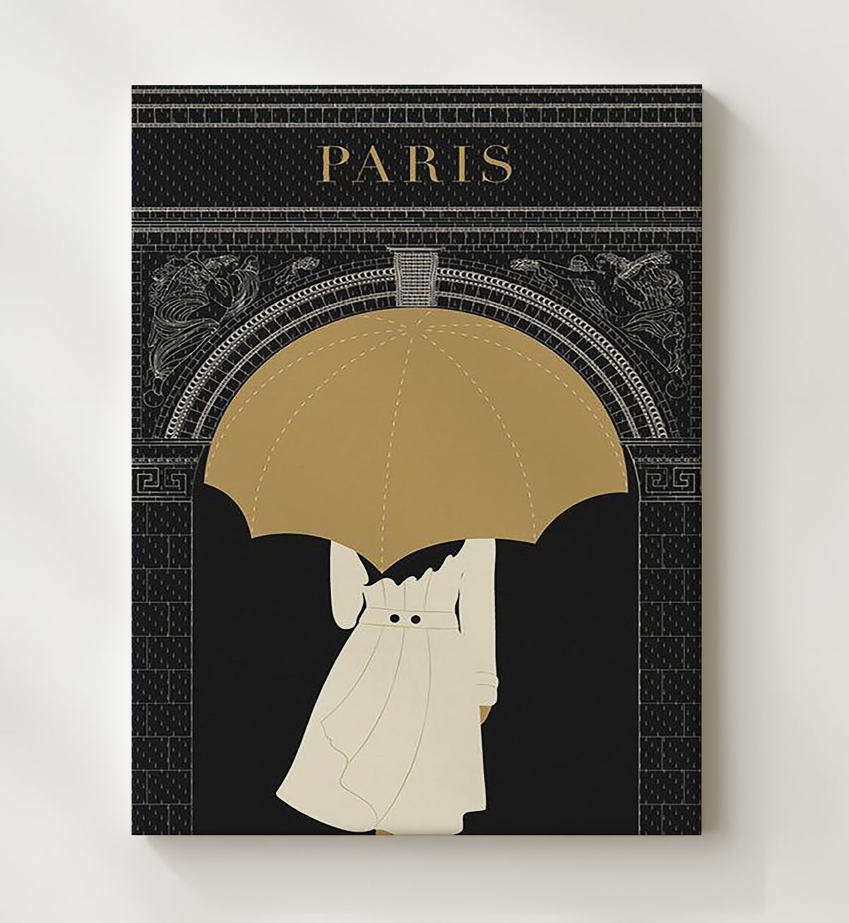 Paris Arc de Triomphe Umbrella - Travel - 20x24 Canvas
