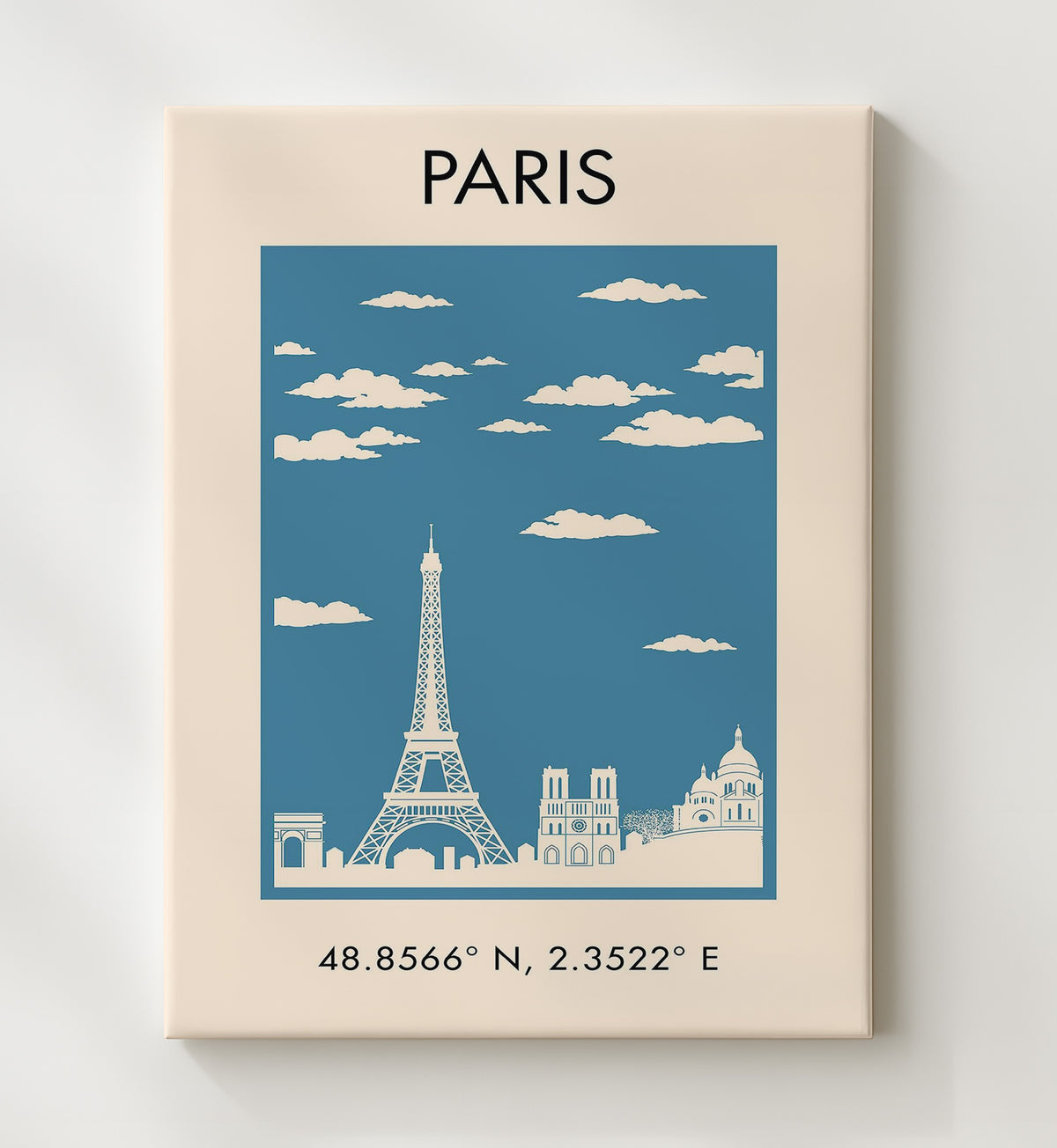 Paris Skyline - Travel - 20x24 Canvas