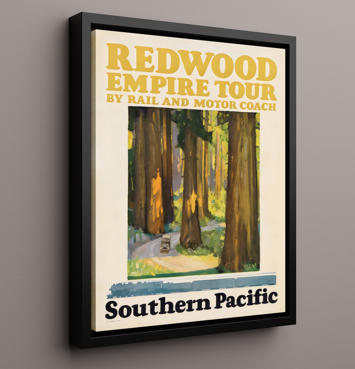 Redwood Southern Pacific - Travel - 16x20 Framed Canvas