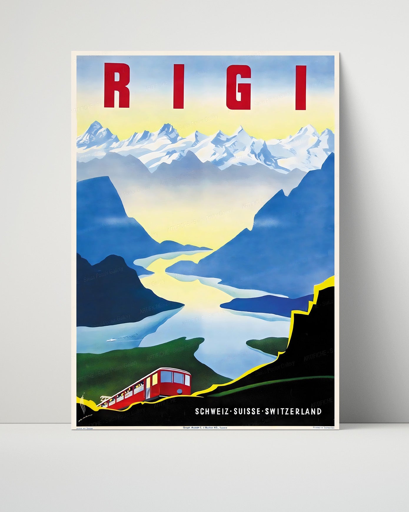 Rigi Switzerland Scenic Alps Vintage Travel Print 16x20 Unframed Print travel wall art print