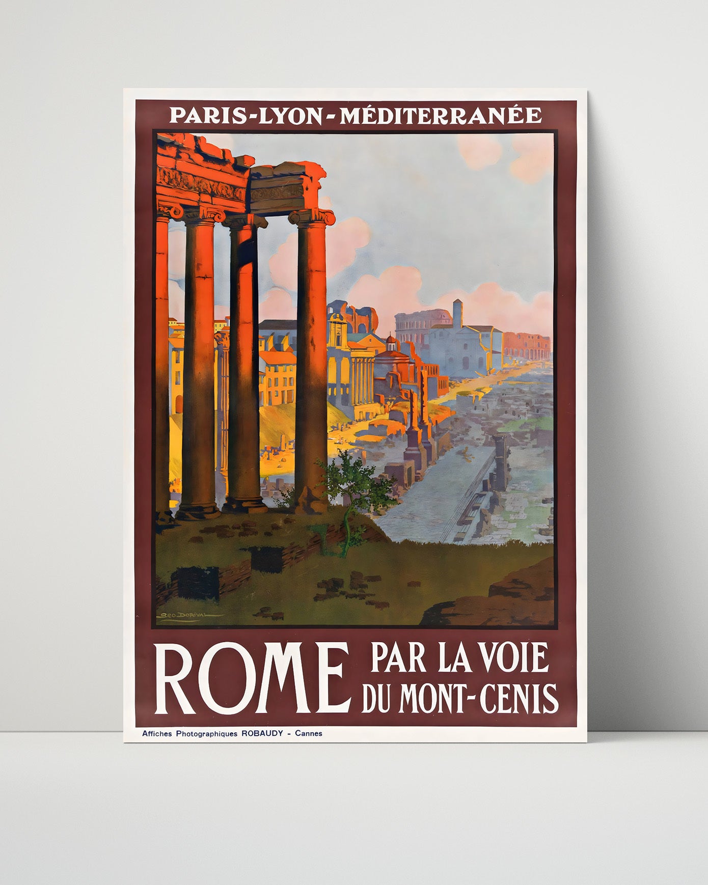 Rome Mont Cenis Line Vintage Travel Print 16x20 Unframed Print travel wall art print