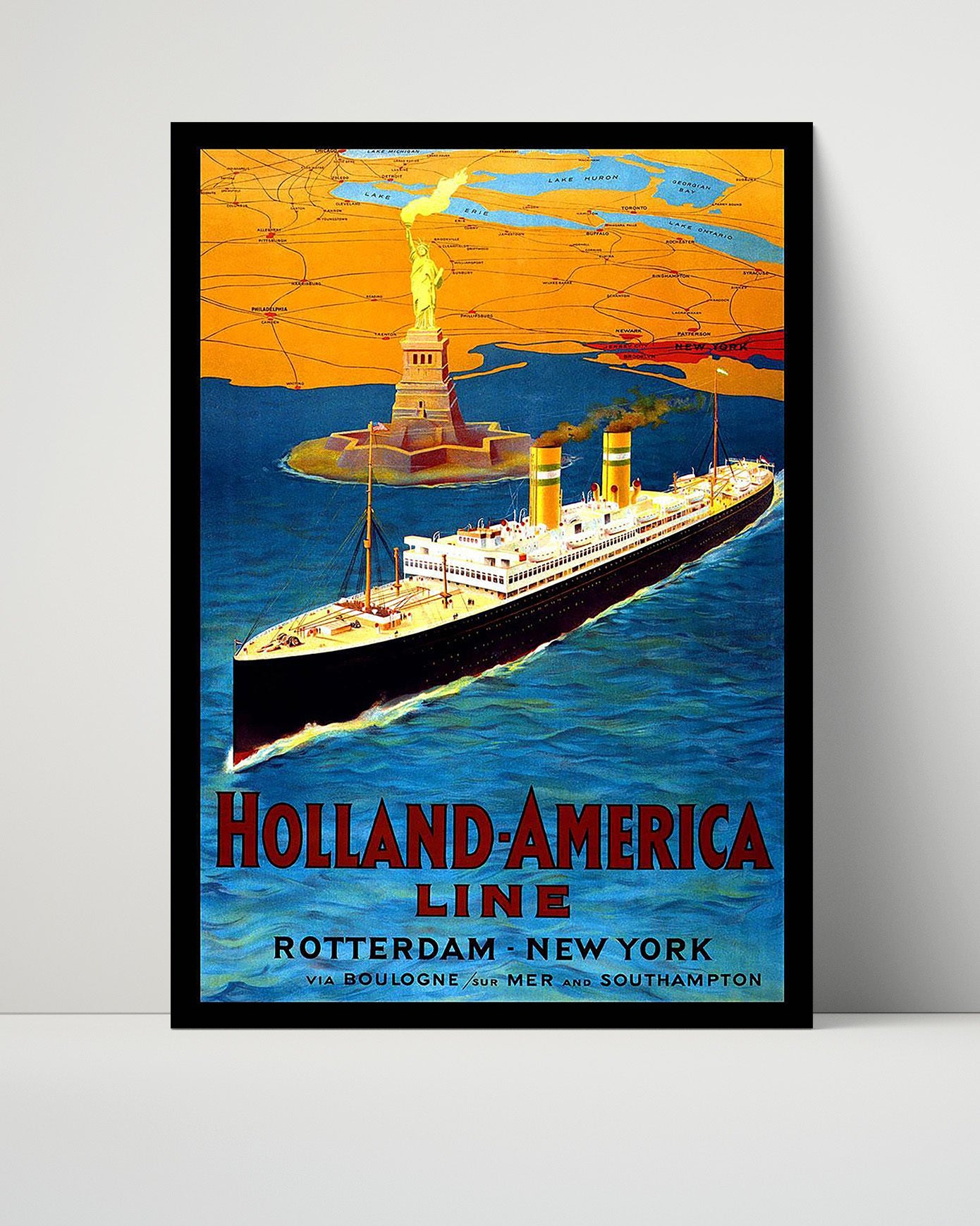 Rotterdam Holland America Line 12x18 Vintage Travel Print 16x20 Unframed Print travel wall art print
