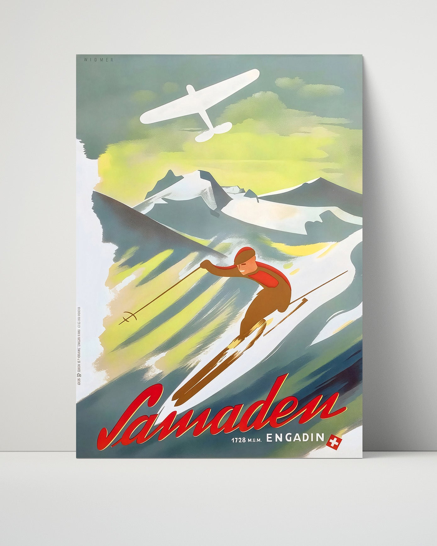 Samaden Engadin Vintage Travel Print 16x20 Unframed Print travel wall art print