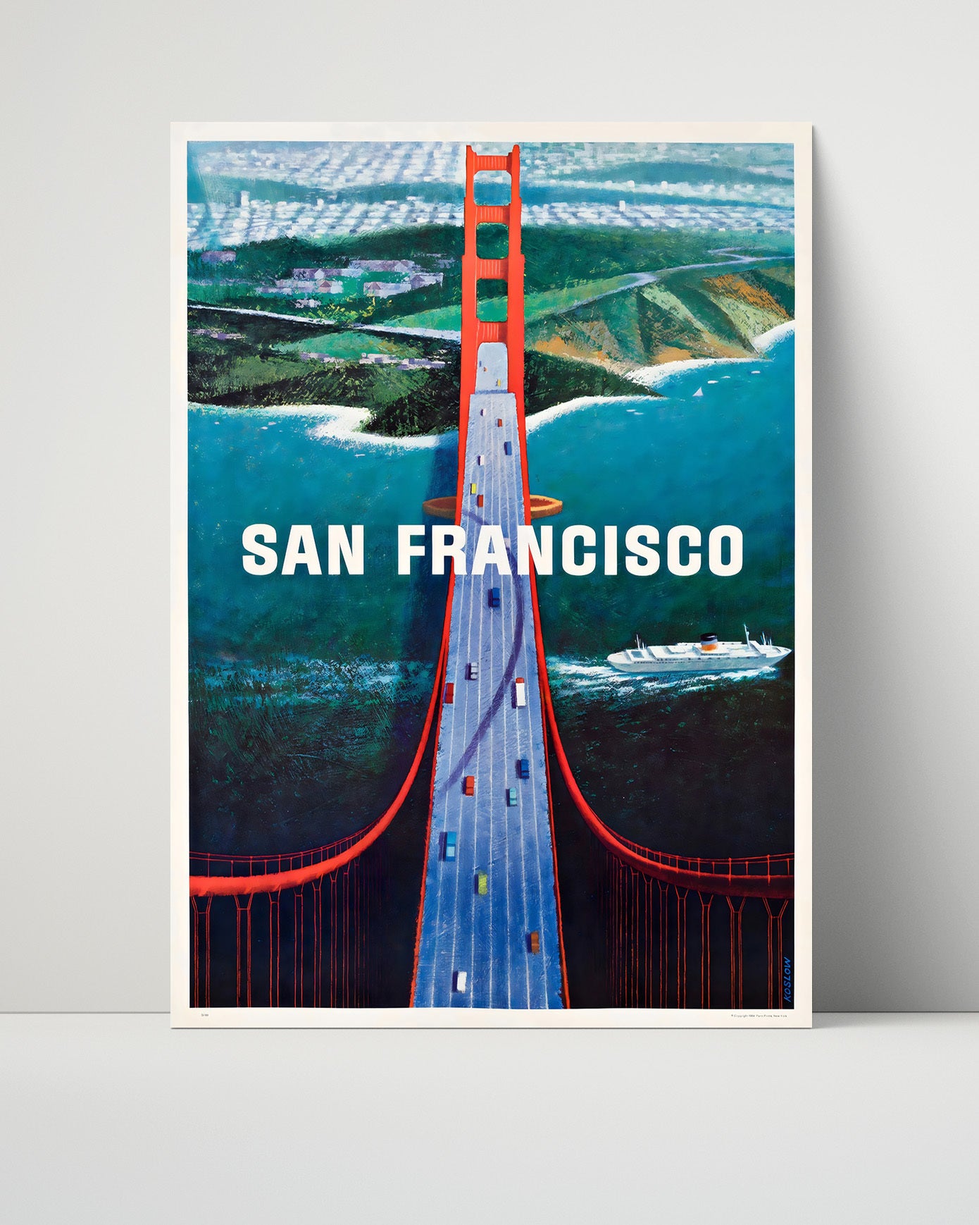San Francisco Golden Gate Bridge (2) Vintage Travel Print 16x20 Unframed Print travel wall art print