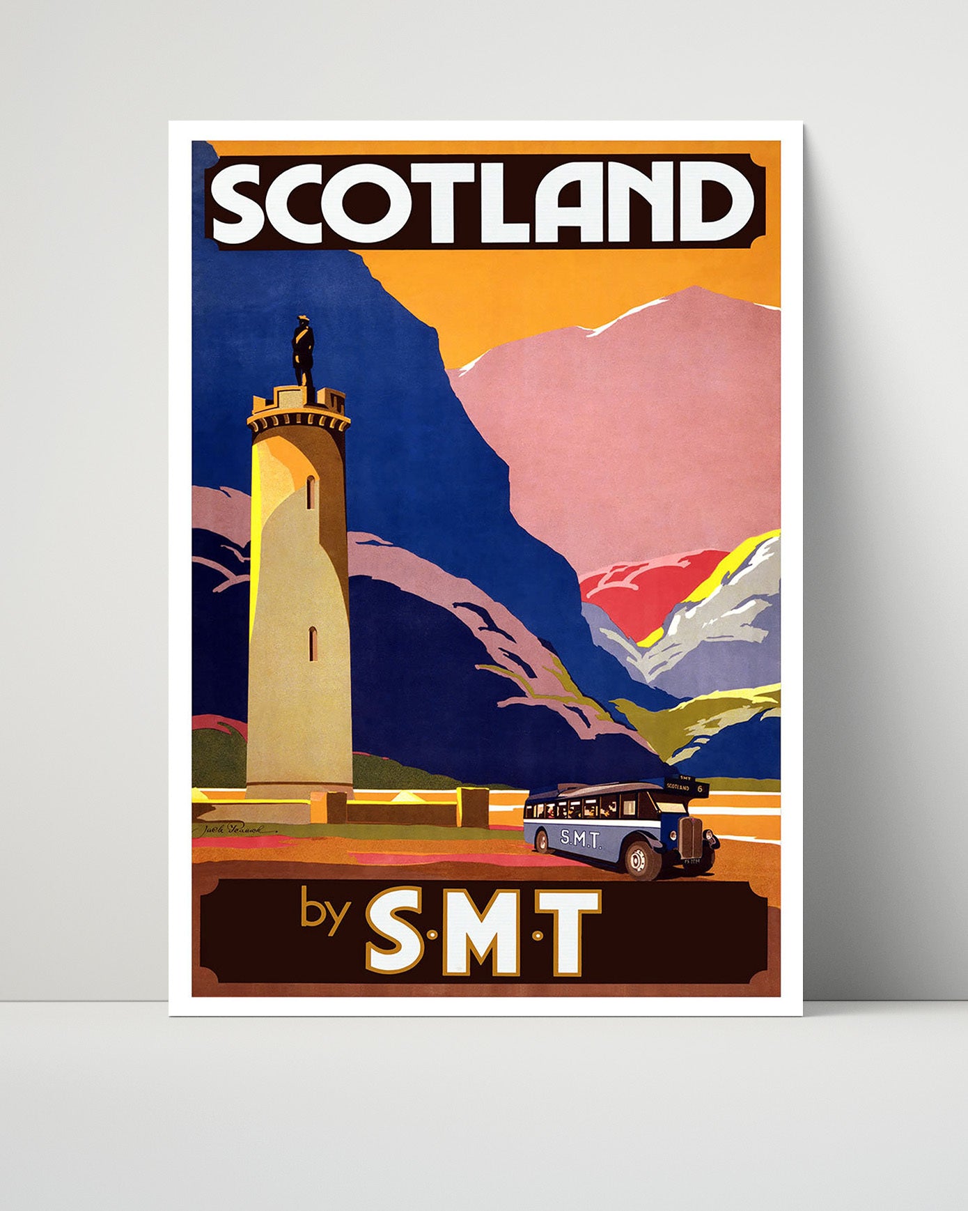 Scotland By Smt Vintage Travel Print 16x20 Unframed Print travel wall art print