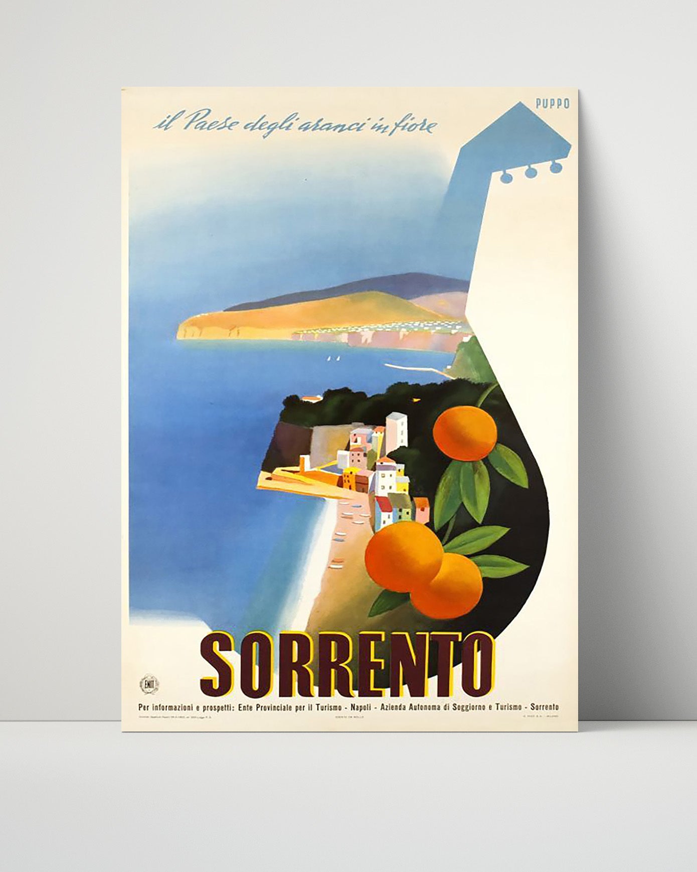 Sorrento Italy Vintage Travel Print 16x20 Unframed Print travel wall art print