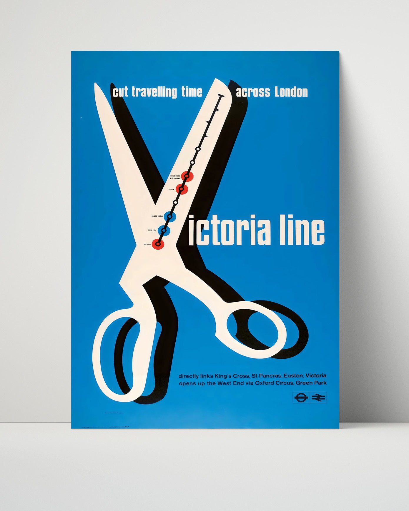 Victoria Line London Underground Vintage Travel Print 16x20 Unframed Print travel wall art print