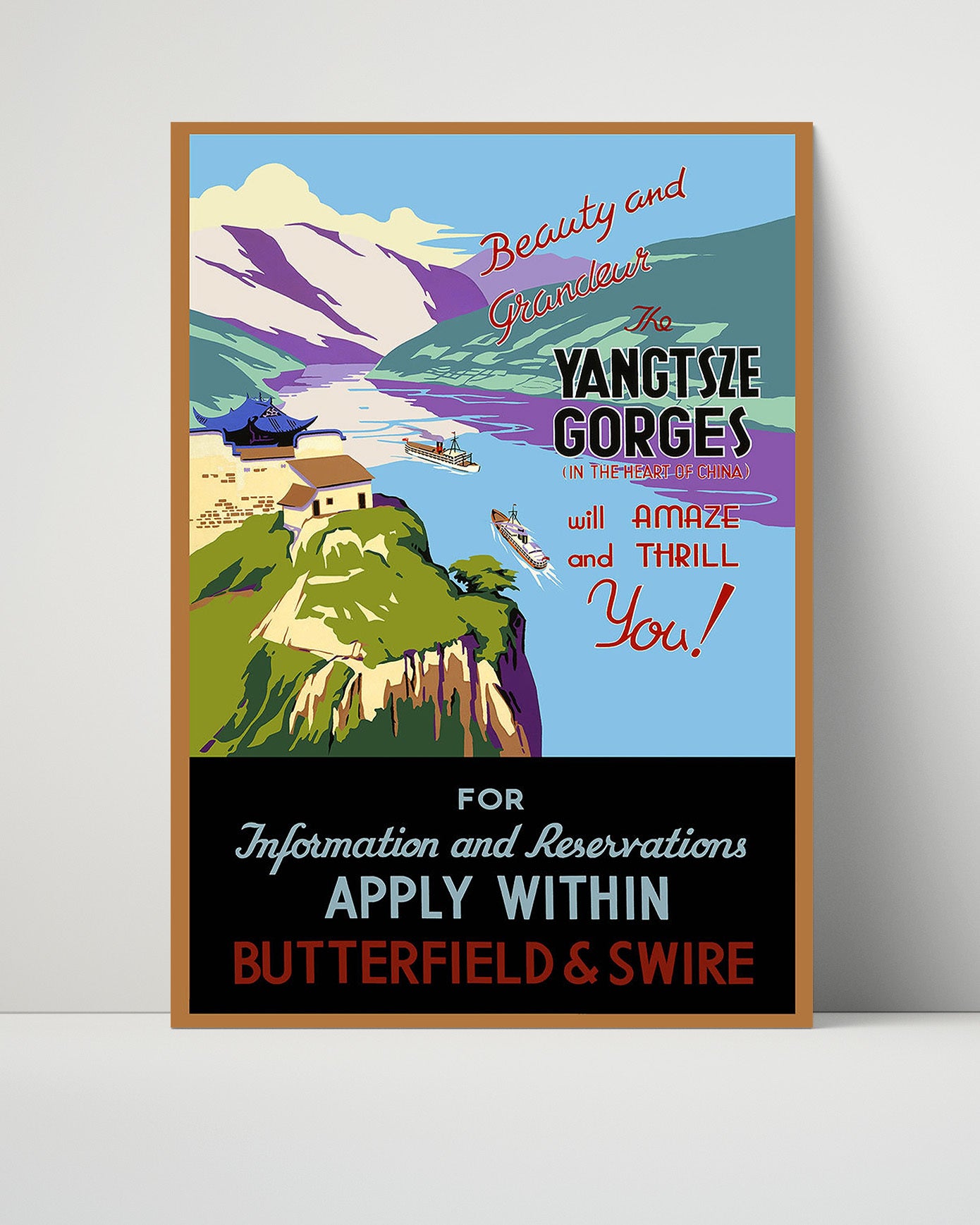 Yangtsze China Apply Within Vintage Travel Print 16x20 Unframed Print travel wall art print