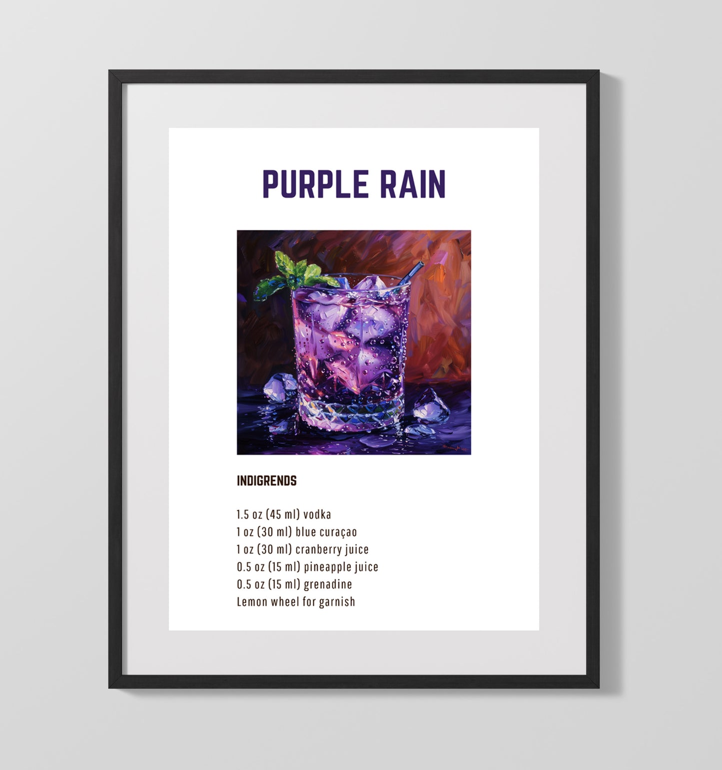 Margarita 16x20 Unframed Print cocktail recipe wall art