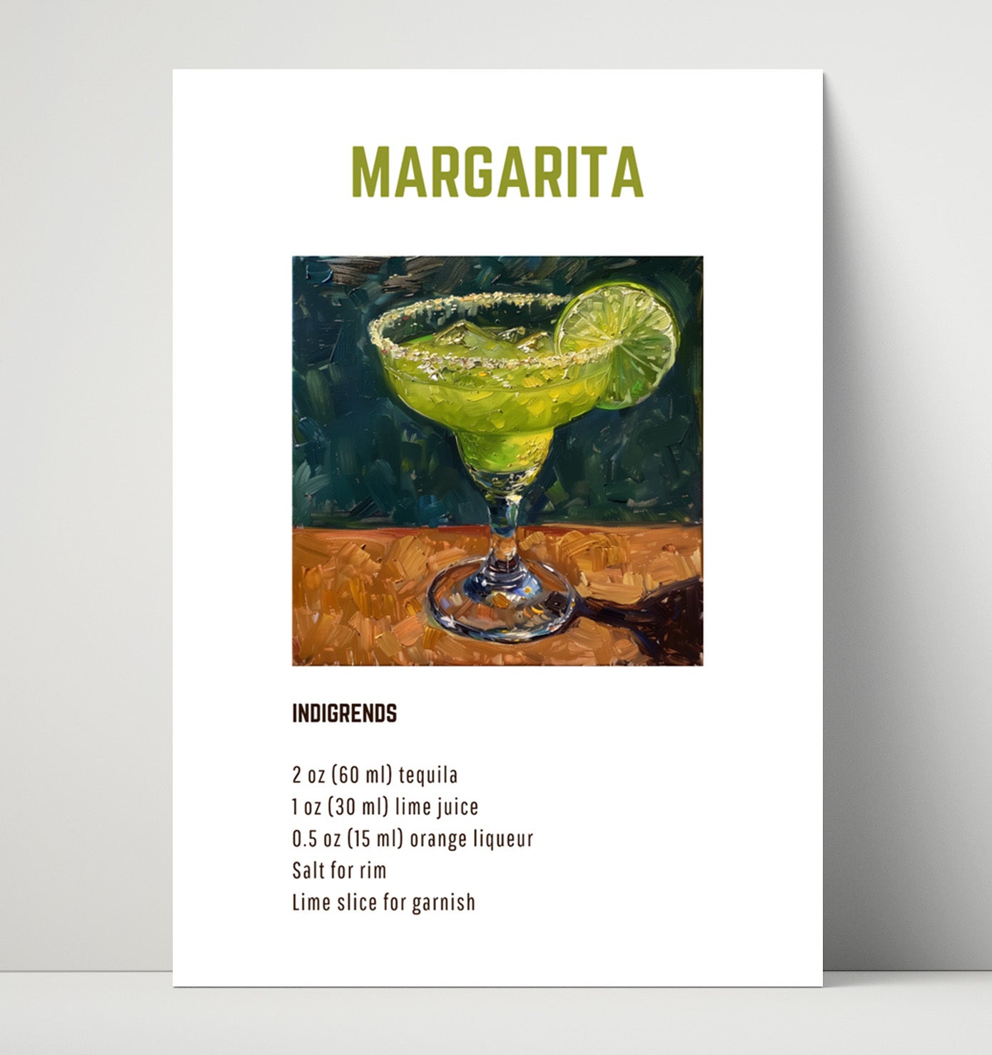 Purple Rain 16x20 Unframed Print cocktail recipe wall art print – Cocktail Recipies decor
