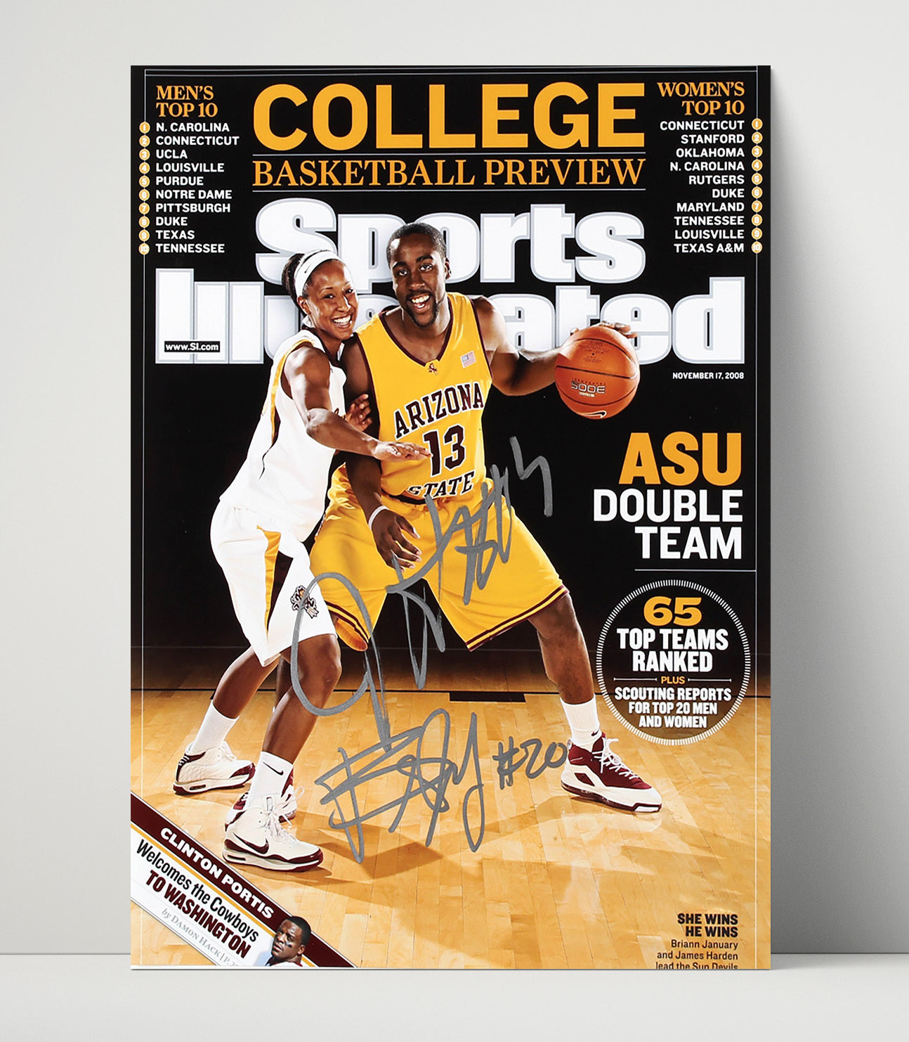 Arizona State basketball James Harden Defensive Collapse SI Cover Spotlight College Basketball Wall Art 16x20 Unframed Print college basketball wall art print