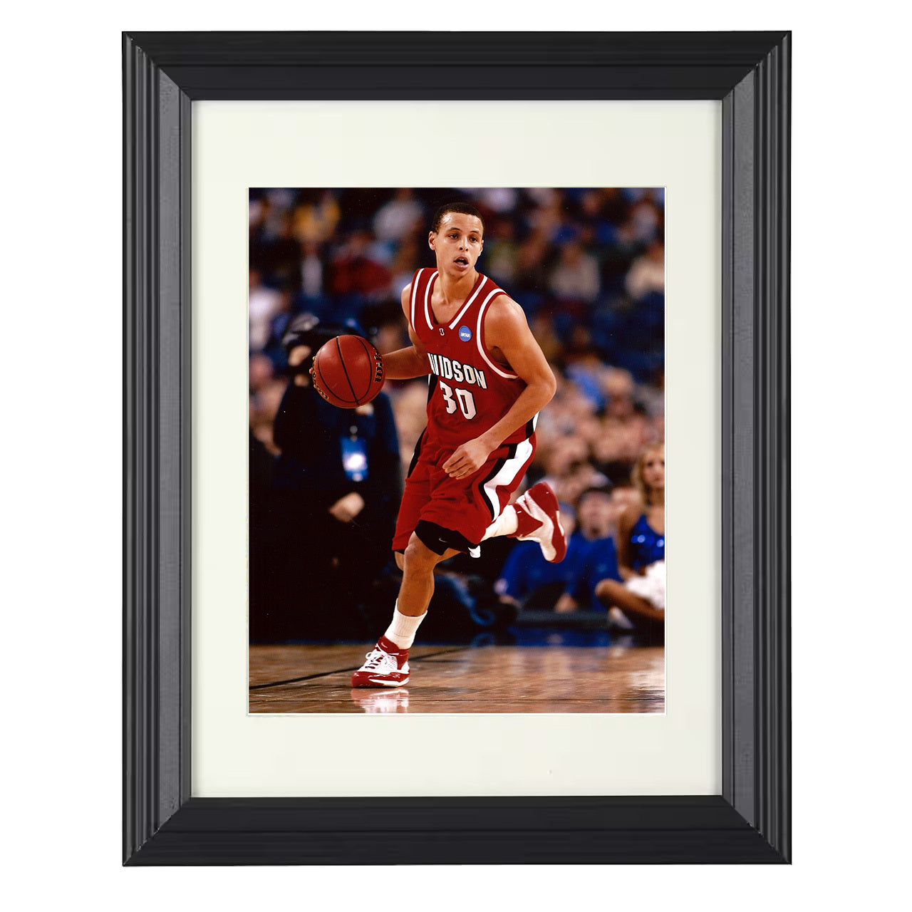 Davidson – Stephen Curry Breakaway Drive – 8x10 black beveled framed college basketball wall art