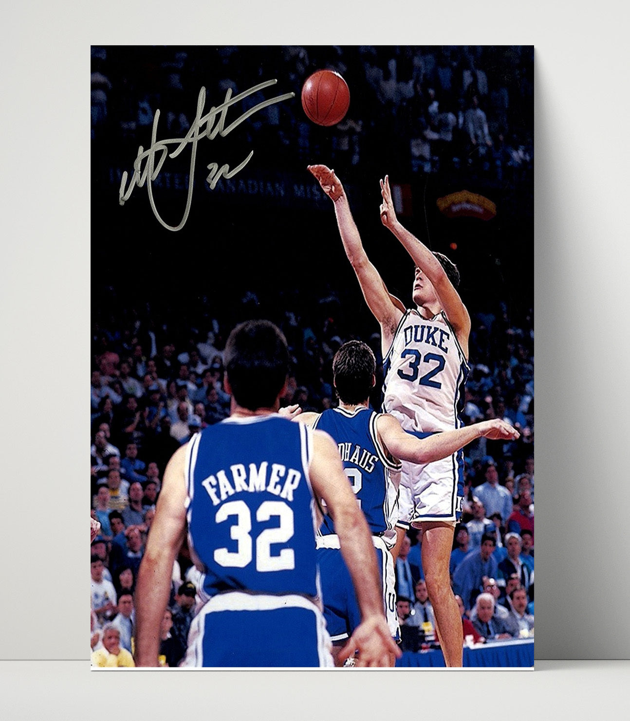 Duke Basketball Christian Laettner The Shot Buzzer Beater College Basketball Wall Art 16x20 Unframed Print college basketball wall art print