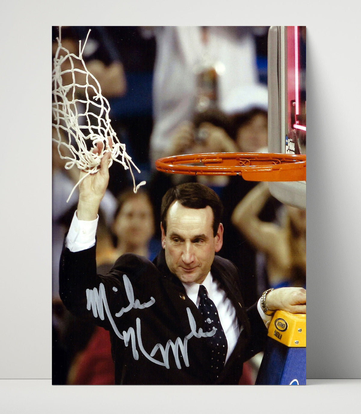 Duke – Coach K Championship Net Cut Celebration unframed college basketball poster print