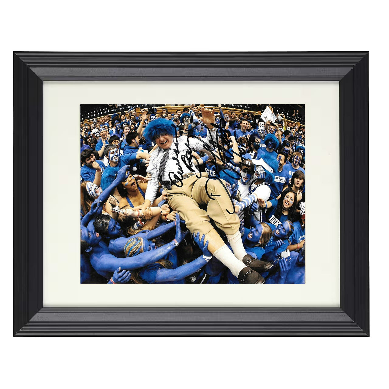 Duke – Dick Vitale Crowd Surf Celebration – 8x10 black beveled framed college basketball wall art