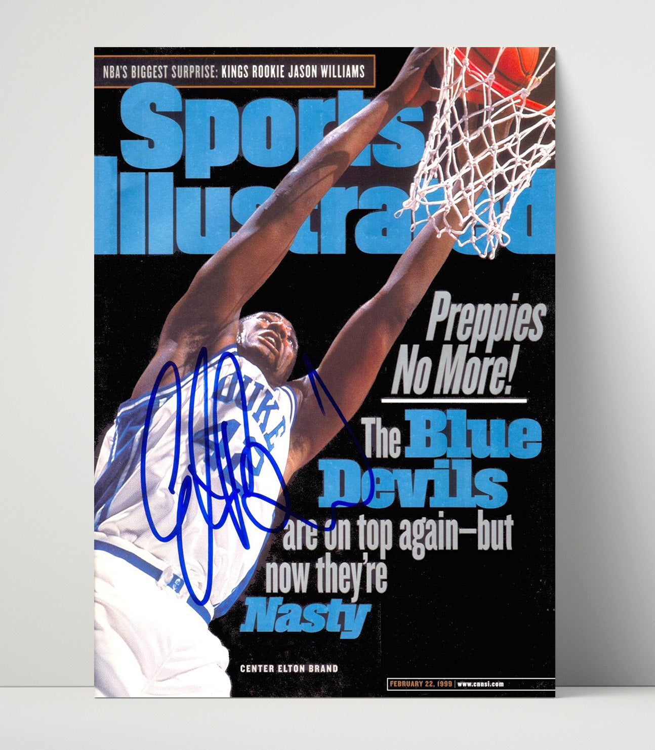 Duke Basketball Elton Brand Power Dunk SI Cover College Basketball Wall Art 16x20 Unframed Print college basketball wall art print
