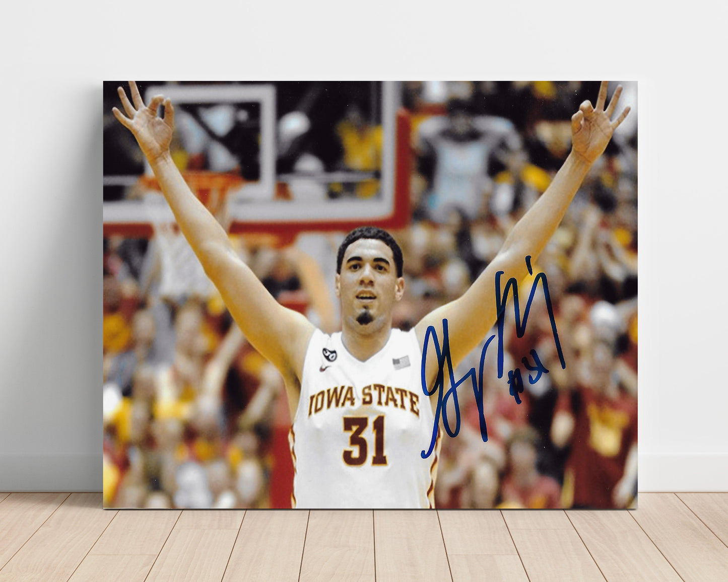 Iowa State Basketball Georges Niang Post Move College Basketball Wall Art 16x20 Unframed Print college basketball wall art print