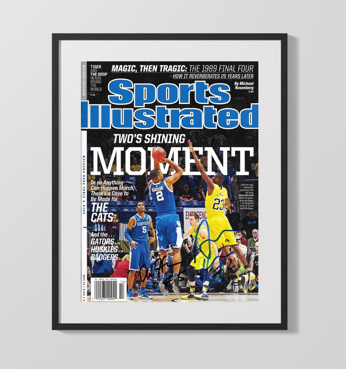 Kentucky Basketball Aaron Harrison Clutch Final Four Shot SI 2014 - College Basketball Framed Print