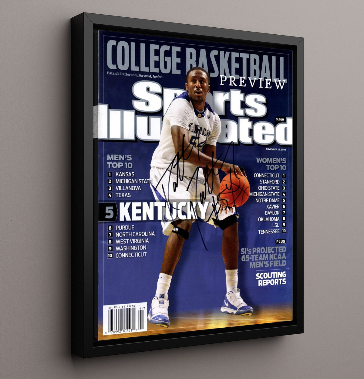 Kentucky Basketball Patrick Patterson Rising Wildcats Preview SI 2009 8x10 Framed Canvas college basketball wall art