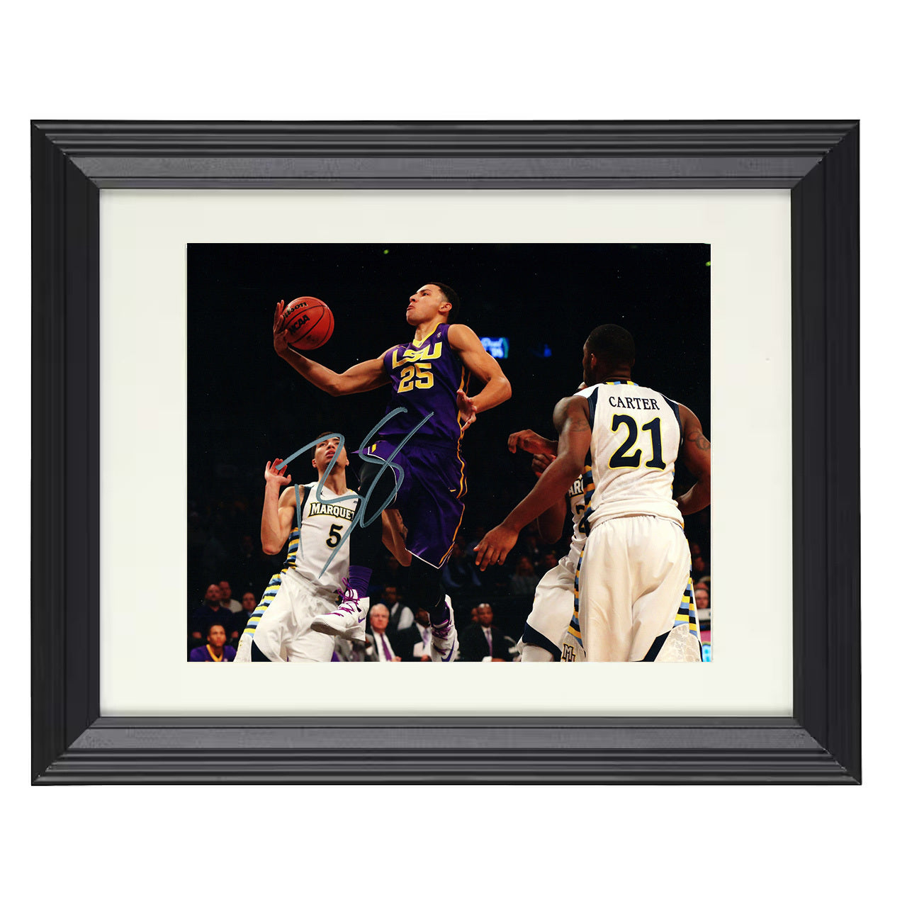 LSU – Ben Simmons Driving Layup Motion – 8x10 black beveled framed college basketball wall art