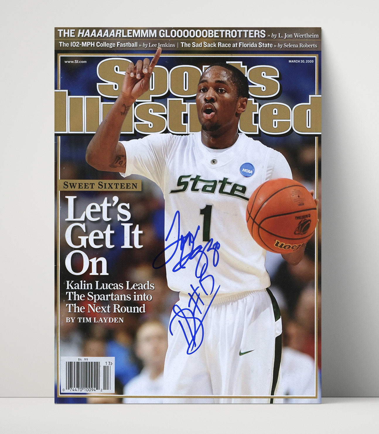 Michigan State Kalin Lucas Sweet Sixteen SI Cover College Basketball Wall Art 16x20 Unframed Print college basketball wall art print