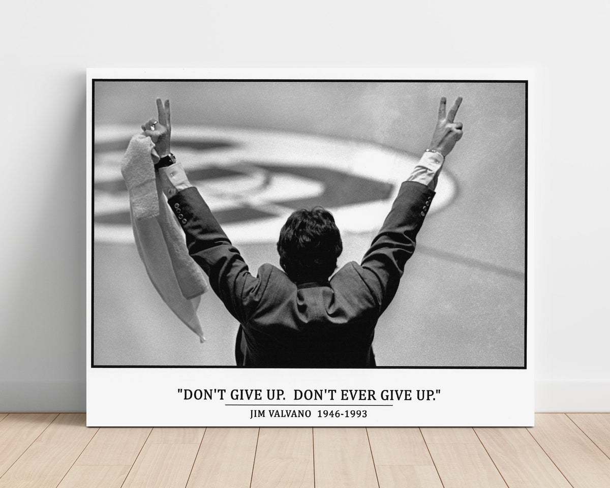 NC State – Jim Valvano Don't Ever Give Up Celebration unframed college basketball poster print