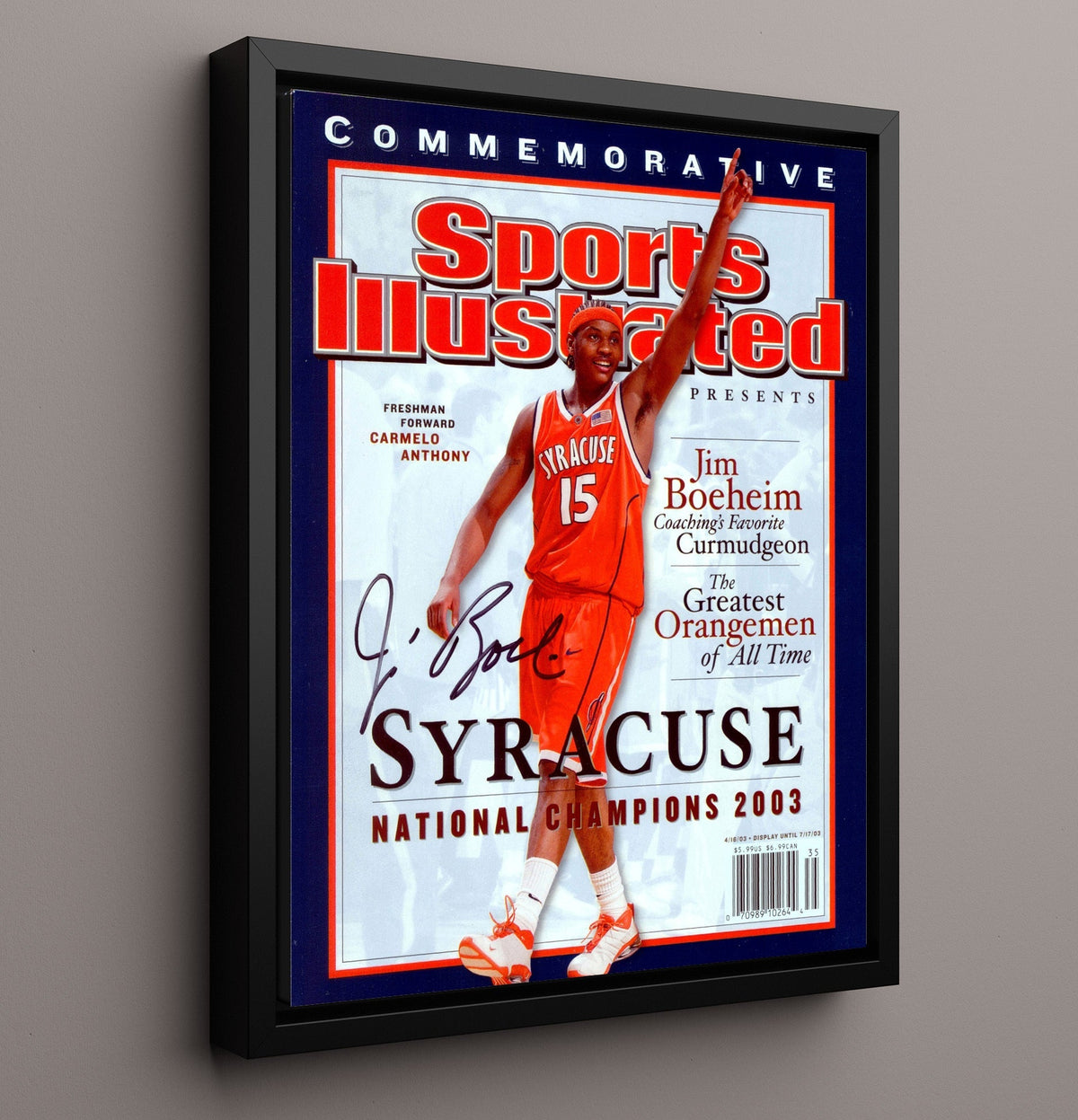 Syracuse Basketball Jim Boeheim Championship Nets SI Cover 2003 8x10 Framed Canvas college basketball wall art