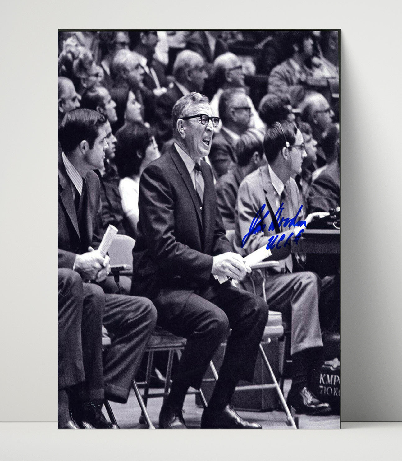 UCLA Basketball John Wooden Courtside Leadership Wizard of Westwood College Basketball Wall Art 16x20 Unframed Print college basketball wall art print
