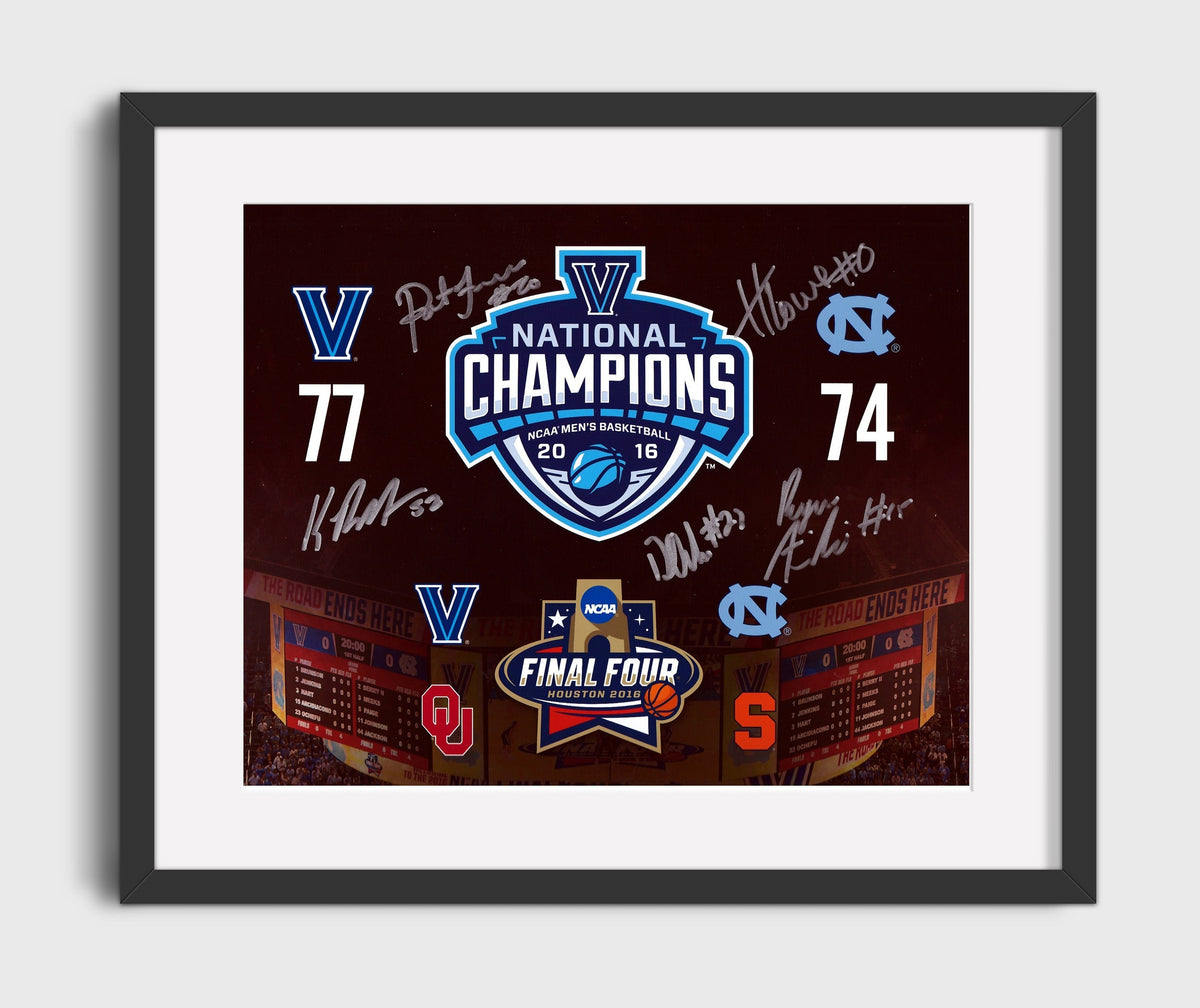 Villanova Basketball 2016 Title Game Scoreboard Victory Moment - College Basketball Framed Print