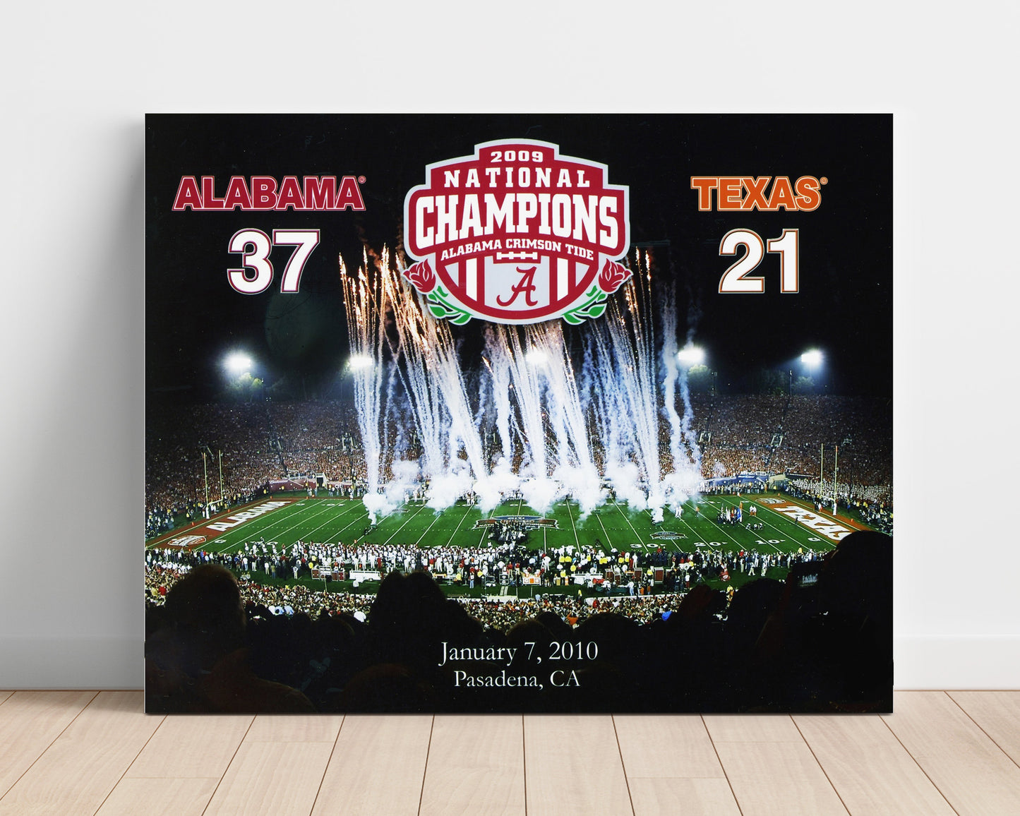 Alabama Football 2009 National Championship Rose Bowl Celebration College Football Wall Art 16x20 Unframed Print wall art print – College Football decor