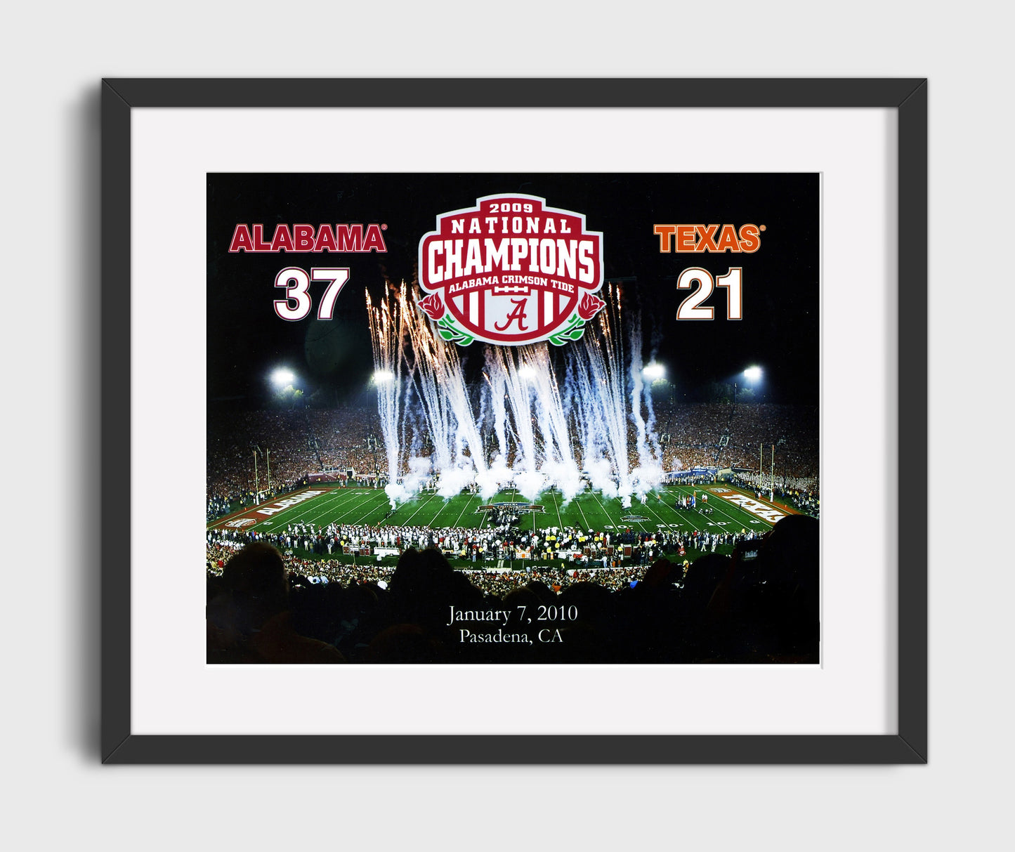 Alabama Football - 2009 National Championship Rose Bowl Celebration 8x10 Gallery Frame college football wall art