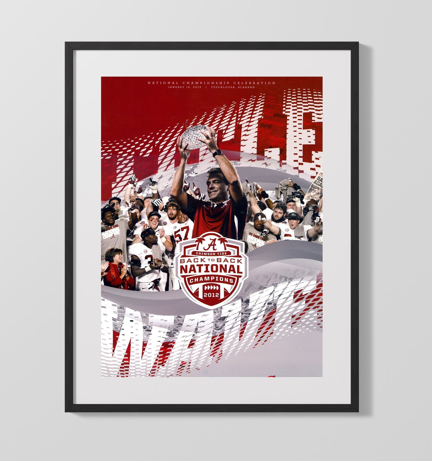Alabama Football - 2012 Parade Champs - Back to Back Tide 8x10 Gallery Frame college football wall art