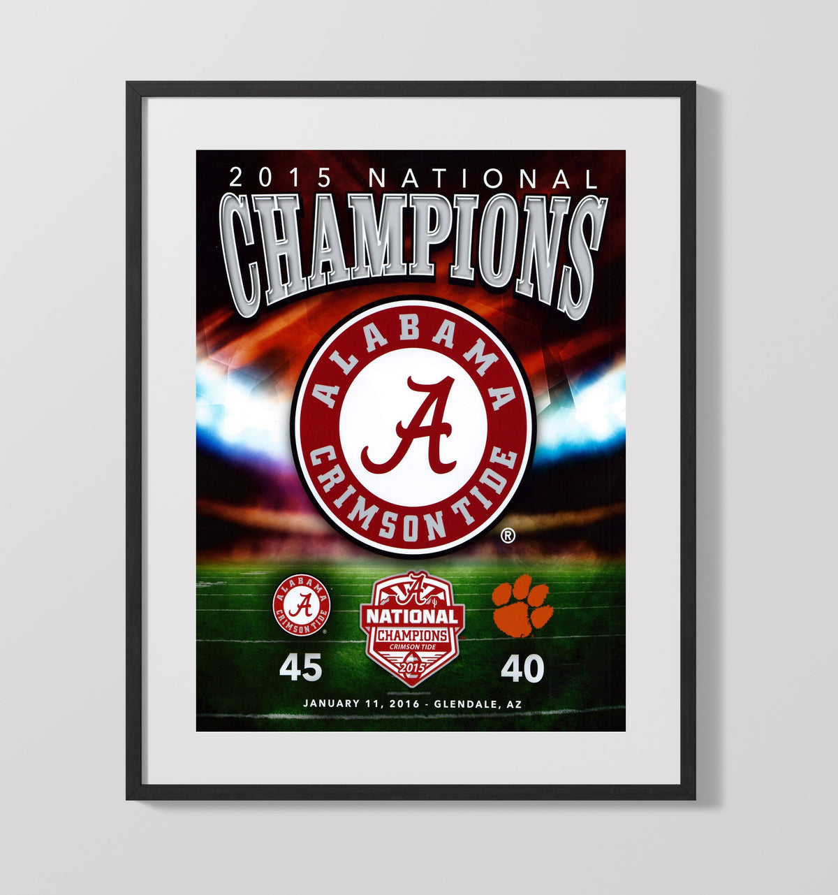 Alabama Football - 2015 National Champs - Tide Tops Tigers 8x10 Gallery Frame college football wall art